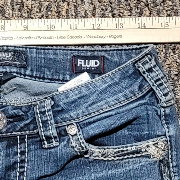 Silver AIKO Mid Slim Boot Cut Fluid Denim Jeans Size 29 - Picture 10 of 15